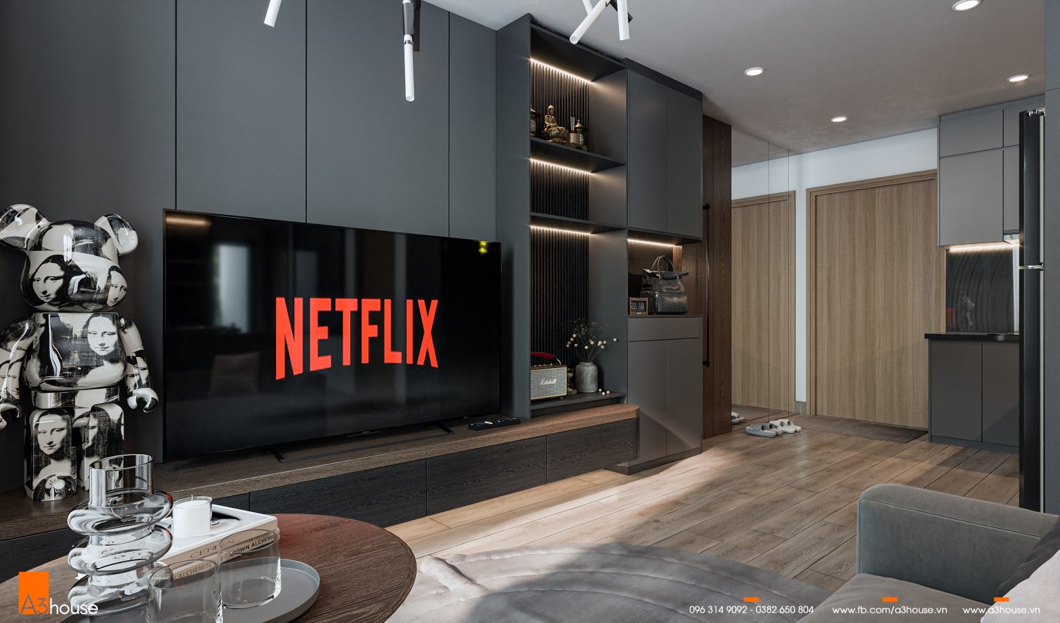 Darkness Apartment – Căn Hộ Gam Màu Tối Sang Trọng Và Hiện Đại