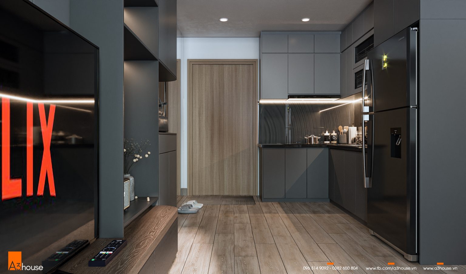 Darkness Apartment – Căn Hộ Gam Màu Tối Sang Trọng Và Hiện Đại